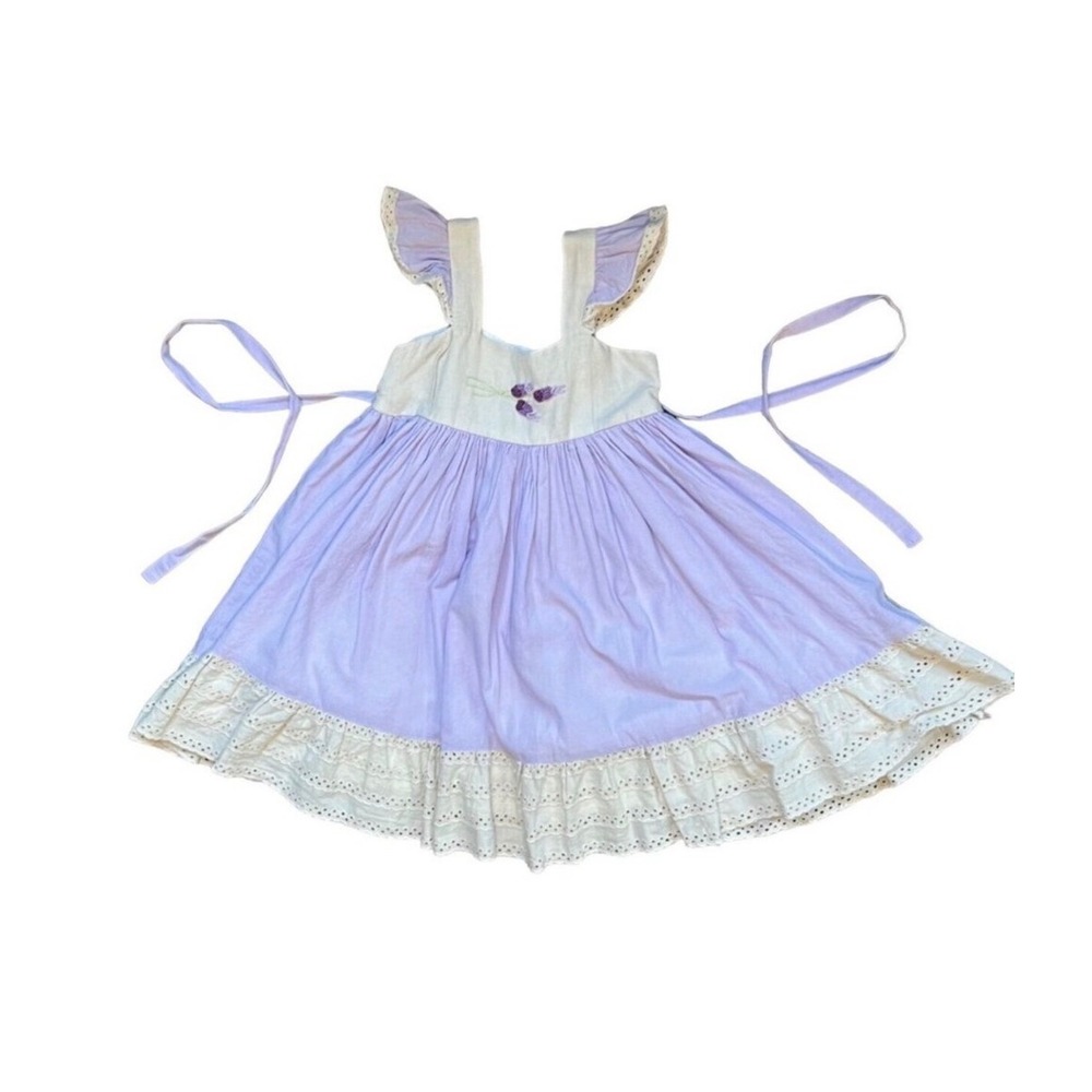 Well Dressed Wolf Daydream Dress 3T Lavender Gray Lace Ruffle